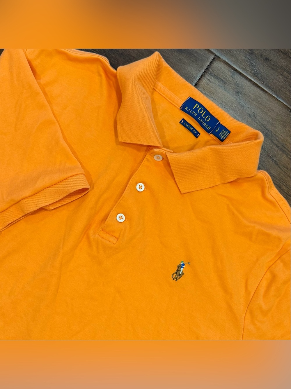 Polo Ralph Lauren Men’s Polo Shirt Classic Fit Orange Large 100% Cotton